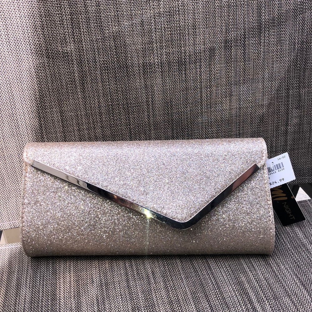 Gold glittered clutch